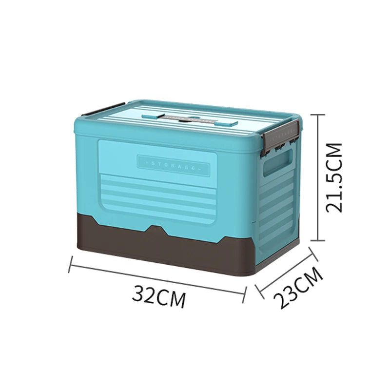 FlexiStore Faltbox | Stapelbarer Ordnungshelfer mit Deckel | 32×23×21,5 cm | Kunststoff-Aufbewahrung für Zuhause & unterwegs