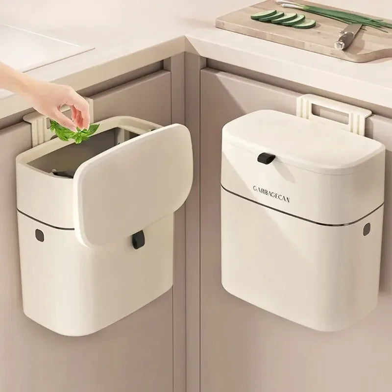Hängender Mülleimer CleanFold SquareBin | Mit Klappdeckel & großer Kapazität | Für Bad, Küche & WC | 25,5 × 15 × 28,3 cm