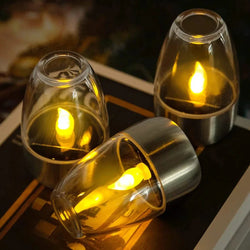 SolarFlair Edelstahl Solar-Kerzenlicht | Warmweißes LED-Licht | Für Garten, Terrasse & Balkon