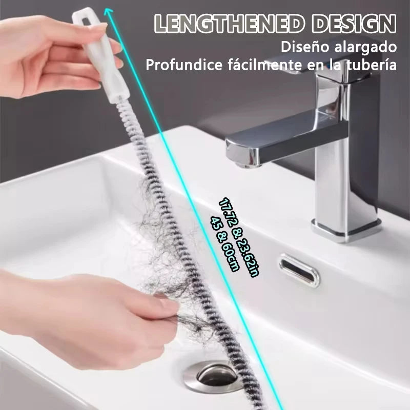 FlexiPipe Rohrreiniger-Bürste | Flexibler Abflussreiniger für Küche & Bad | 45/65 cm Länge | Wiederverwendbares Reinigungswerkzeug