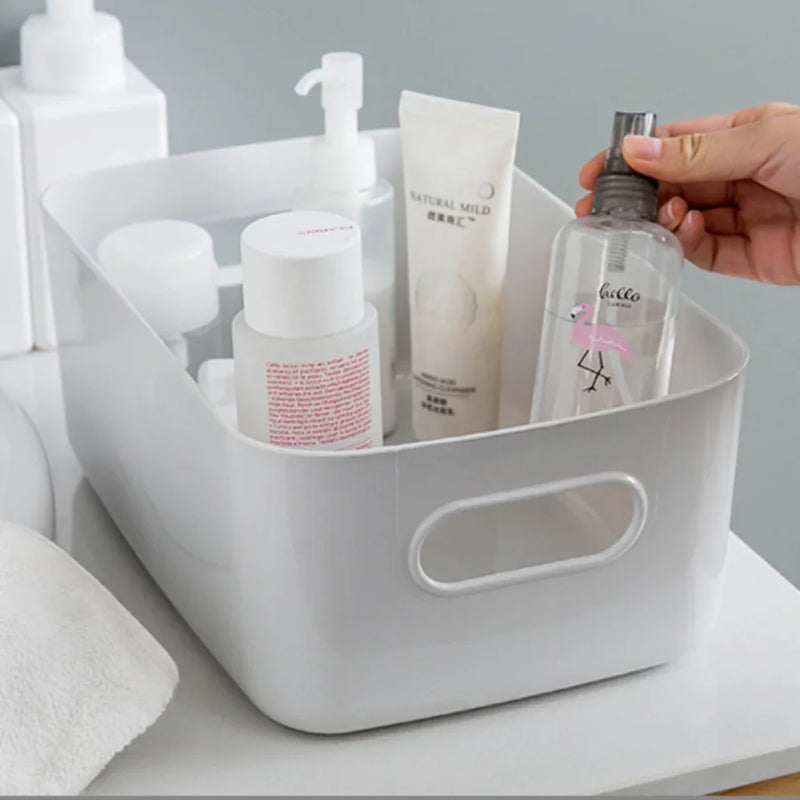 Orglino Aufbewahrungsbox aus PP | Stapelbar & Vielseitig | Für Bad, Küche, Make-up & Büro | In 3 Größen & 3 Farben