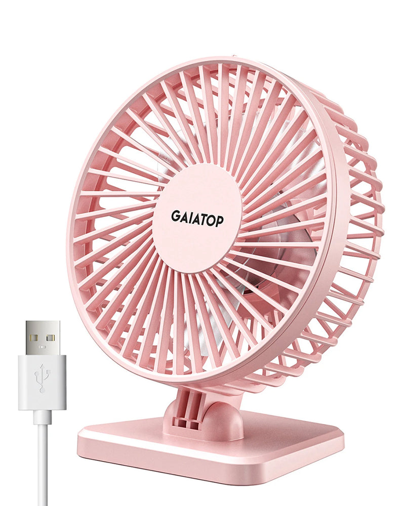 Brisano USB Tischventilator | 3 Geschwindigkeiten | Kompakt & Leise | Ideal für Büro, Auto & Reisen