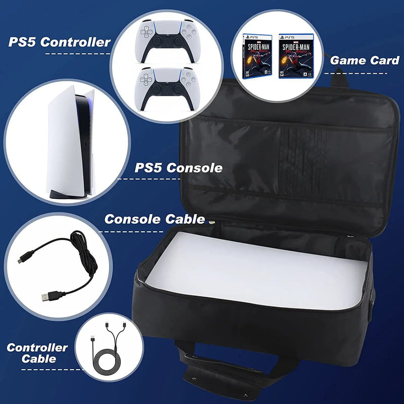Gearvault Tragetasche für PS5 Konsole & Zubehör | Stoßfest & Wasserabweisend | Mit Schultergurt & Organizerfächern