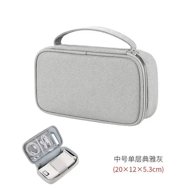 TechTidy TravelSafe Kabel Organizer Tasche | Wasserdicht & Kompakt | Für Reisen & Elektronik-Zubehör | In M & L erhältlich