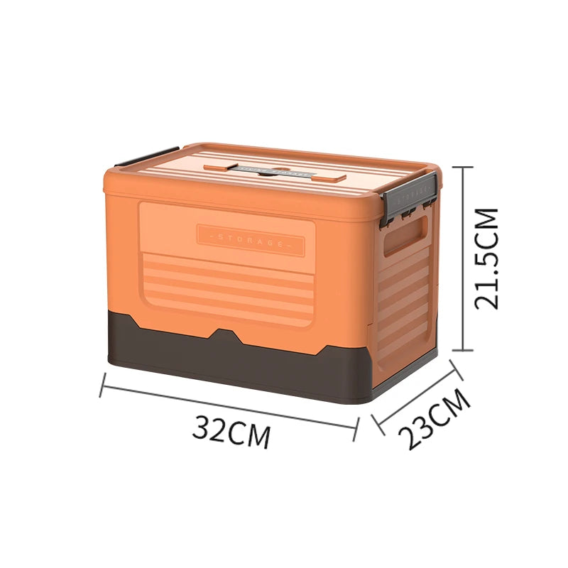 FlexiStore Faltbox | Stapelbarer Ordnungshelfer mit Deckel | 32×23×21,5 cm | Kunststoff-Aufbewahrung für Zuhause & unterwegs