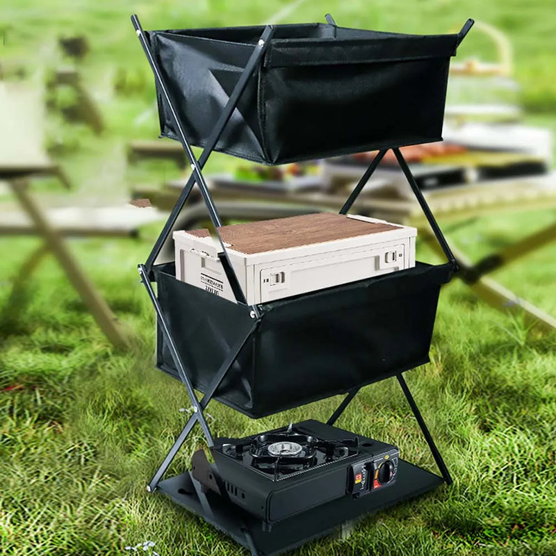 CampStax Faltbares Camping-Regal | 3 Ebenen | Tragbar & Vielseitig | Perfekt für Picknick & Outdoor