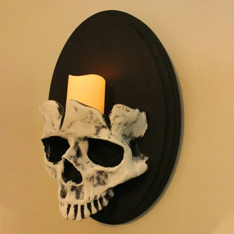 Wand-Kerzenhalter SkullTorch | Schädel-Design | Gothic & Halloween Deko