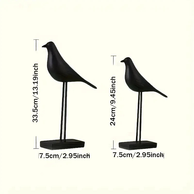Dekofigur NordicBird | Handbemalte Vogelstatue aus Kunstharz | Skandinavische Wohnaccessoire | Tisch- & Bürodekoration
