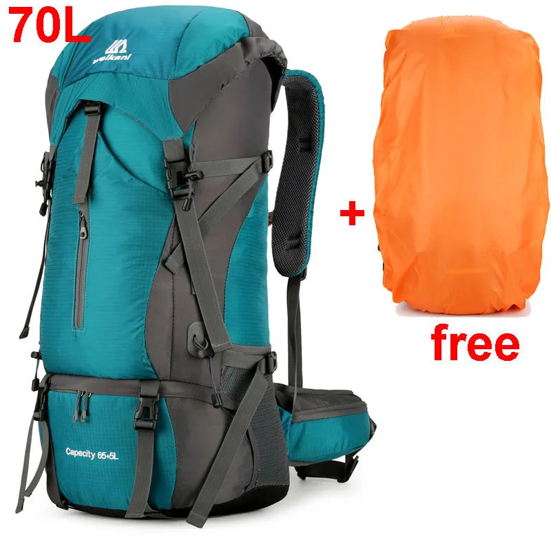 Alpivento 70L Trekkingrucksack | Wasserdichter Camping-Rucksack mit Regenschutz | Großer Outdoor Rucksack für Wandern, Bergsteigen & Reisen  Markenname: