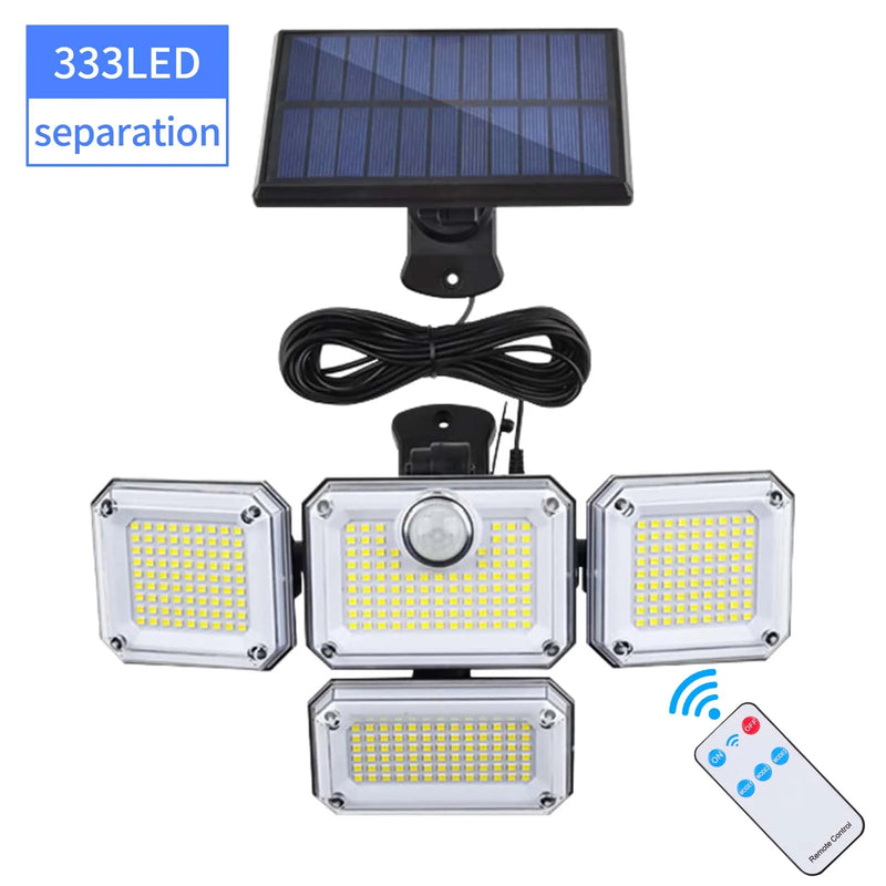 Solora GuardLight Solar-Außenleuchte mit Bewegungsmelder 2000 LM | 333 LED, IP65, 270° Lichtstrahl