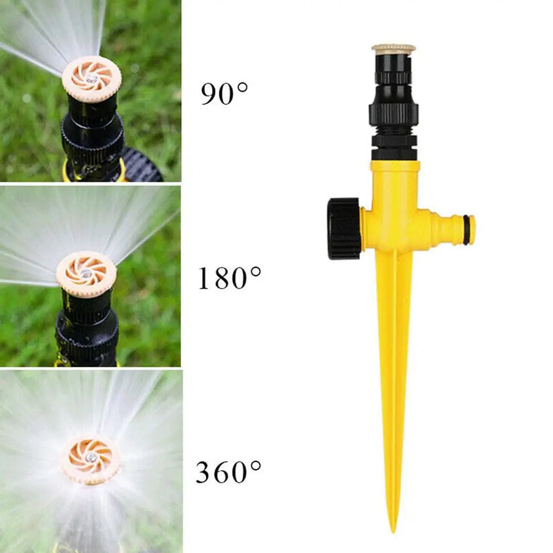 Rainaro SpinFlow Gartenregner 360° drehbar | Automatische Bewässerung | Für Rasen, Gemüsebeet & Gewächshaus | Mit Erdspieß