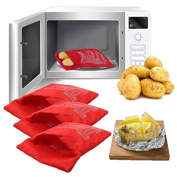 Mikrowellen-Kartoffelbeutel QuickTato | Für Ofenkartoffeln in 4 Minuten | Wiederverwendbar & Waschbar | 19 × 25 cm