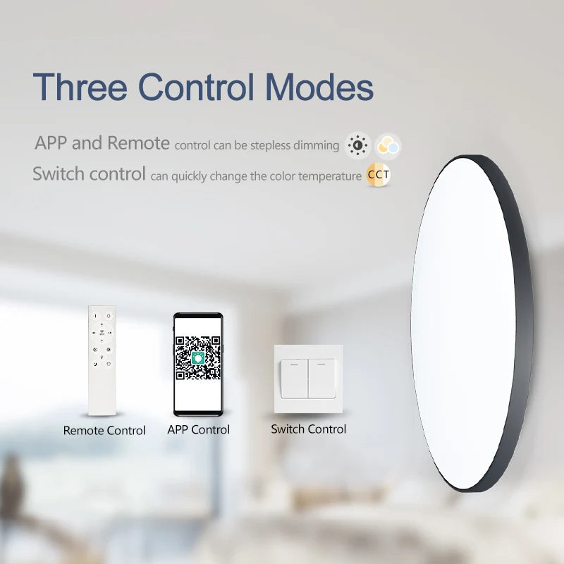 Smart Deckenleuchte LumoSmart | Dimmbar & App-Steuerung | Modernes LED-Design | Schwarz/Weiß