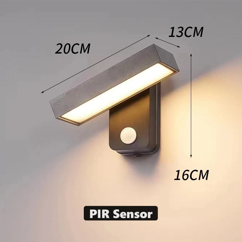 LED Außenwandleuchte VarioLux | Bewegungsmelder & IP65 | Drehbar | 30–50 cm