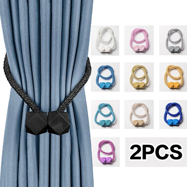 Magrovia Gardinenhalter mit Magnet | 2er-Set | Dickes Seil-Design & Starker Halt | Für Wohnzimmer, Schlafzimmer & Küche