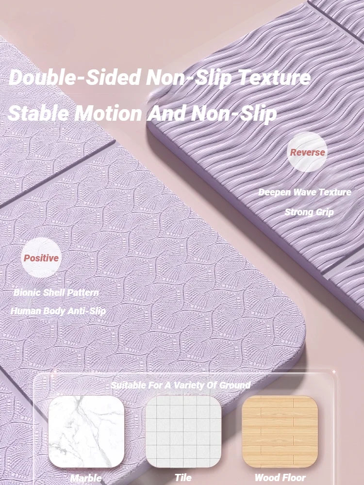 YogaMat FlexFold | Faltbar & Leicht | Beidseitig Rutschfest | Umweltfreundliches TPE