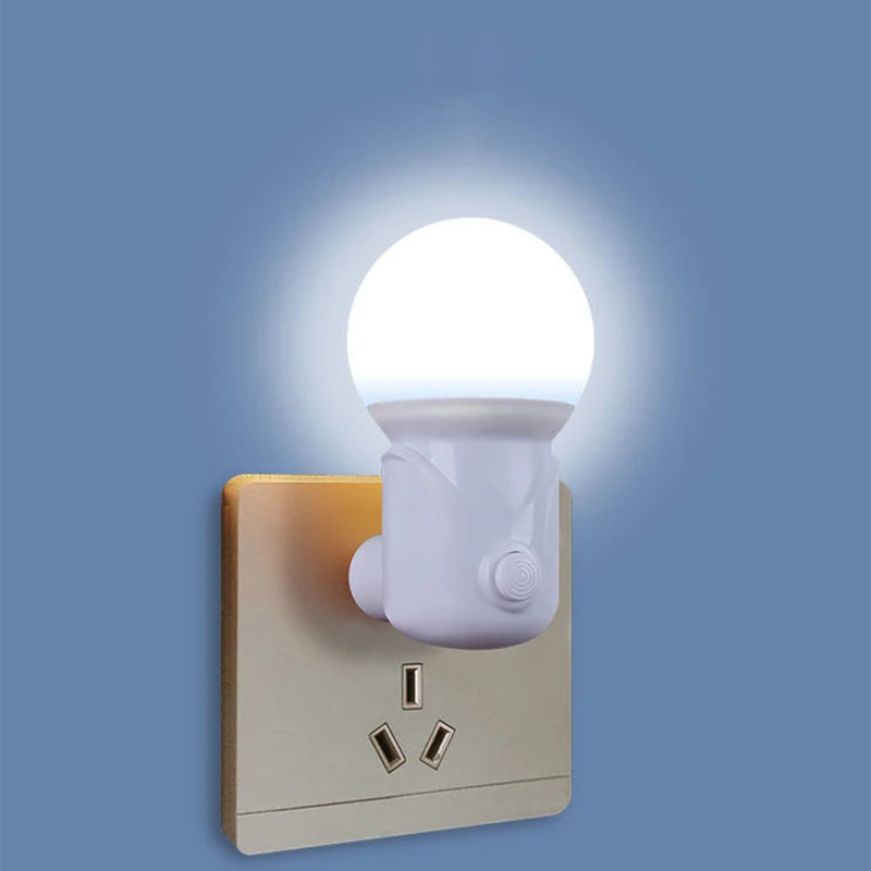 LumoEase LED-Nachtlicht mit EU-/US-Stecker | 2 Lichtfarben & Dimmfunktion | Augenschonend & Energiesparend | Für Schlafzimmer, Flur & Wohnzimmer