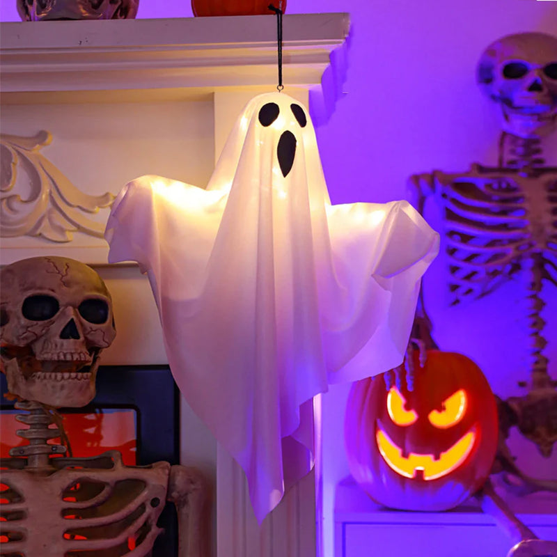 GhostlyGlow | Hängende LED Geisterlampe | Halloween Deko für Innen & Außen | CE-zertifiziert