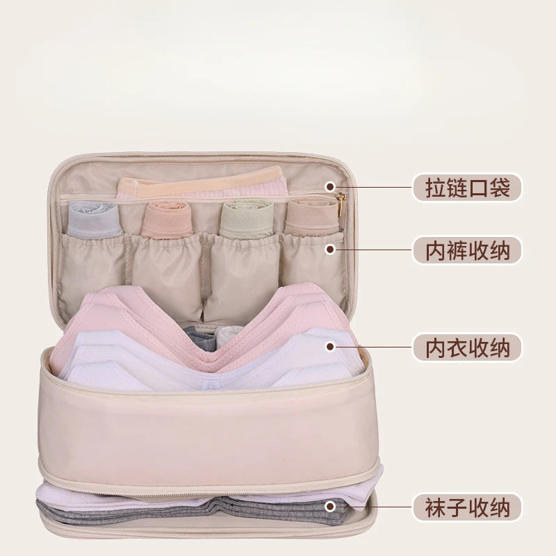 Packlyne Wäsche-Organizer Tasche | Doppeltes Fach | Für Unterwäsche, Socken & Strümpfe | Kompakt & geräumig | Reise-Essential