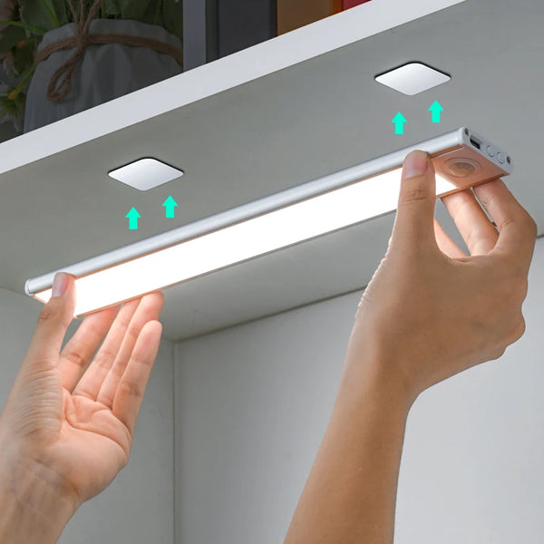LED Schranklicht LumoSense | Bewegungsmelder & USB-C | 3 Lichtfarben | 20–60 cm