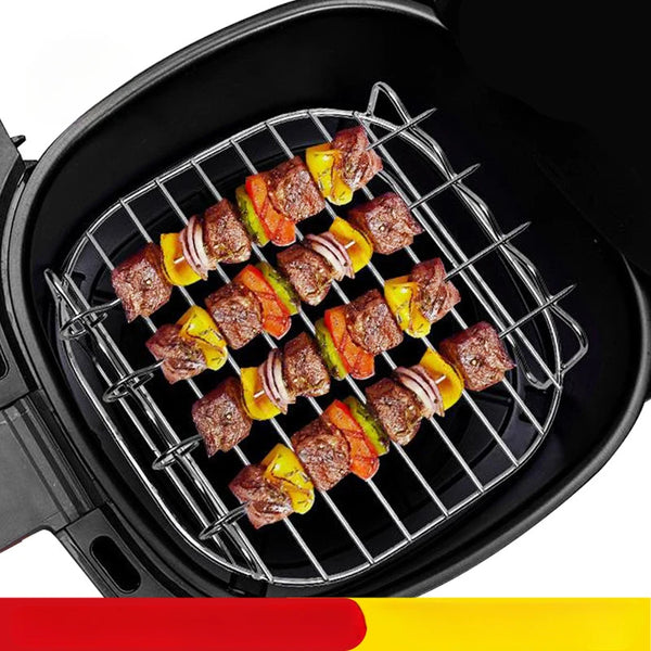 Grillvaro AllGrillPro BBQ Grill-Set aus Edelstahl | Mit Spießen & Halterung | Für Grill, Airfryer & Dampfgarer | Outdoor & Küche