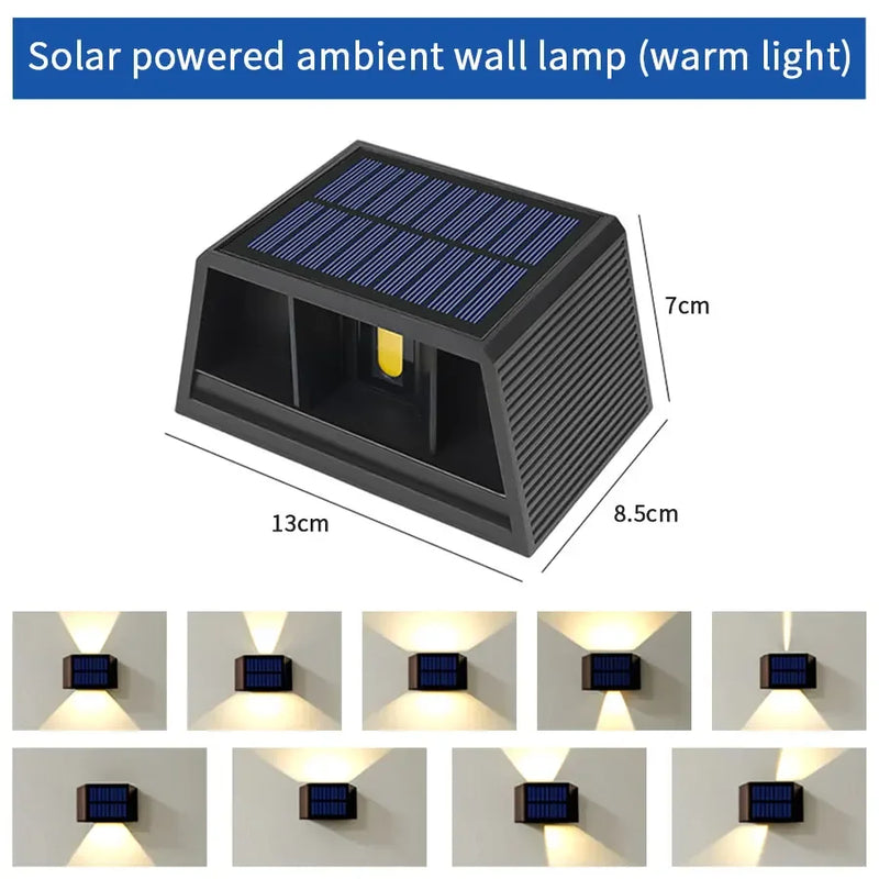 SolarLuxe Beam | LED Solar-Wandleuchte | Up & Down Licht | IP65 Wasserdicht | Verstellbarer Lichtwinkel | Für Garten & Fassade