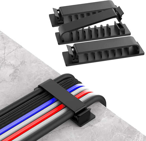 Kabelhalter ClipTidy FlexFix | Selbstklebend & platzsparend | Für 1–10 Kabel | In Schwarz, Weiß oder Transparent