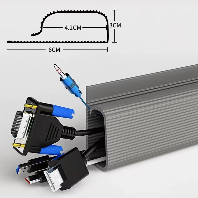 Kabel-Organizer Meshilo | Atmungsaktives Netzgewebe | 40 × 6 × 3 cm | Für Kabel, Ladegeräte & Zubehör