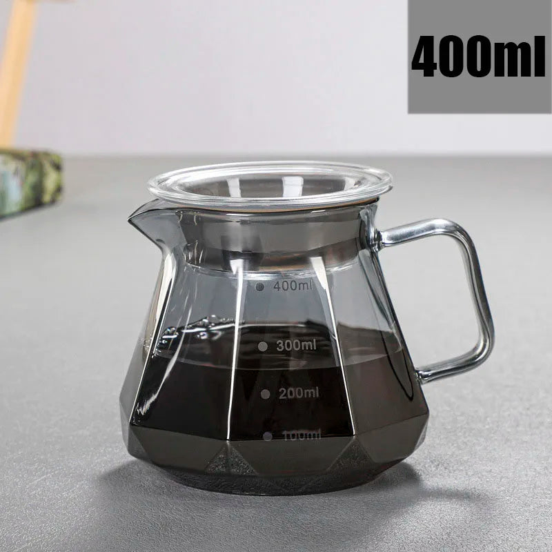 AromaCloud Kaffeekanne | Pour Over Set | Borosilikatglas | 400 ml & 600 ml