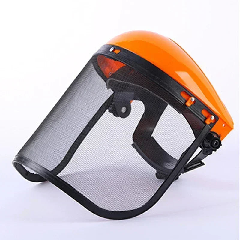 SafeCut Schutzhelm | Edelstahl-Gesichtsschutz für Garten & Bau | Vollmaske gegen Spritzer & Schläge | 39×20 cm
