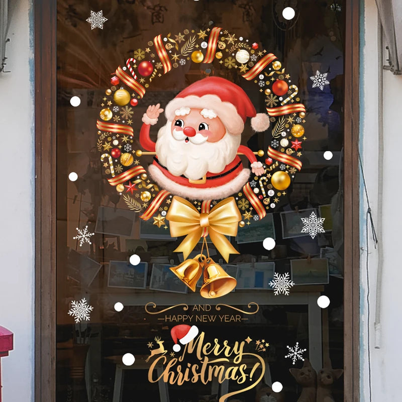 Glimoria | Weihnachtsfensteraufkleber 2025 | Weihnachtsmann & Tannenbaum | Abnehmbare Fenstersticker für Glas & Wände | Festliche Deko für Weihnachten & Neujahr