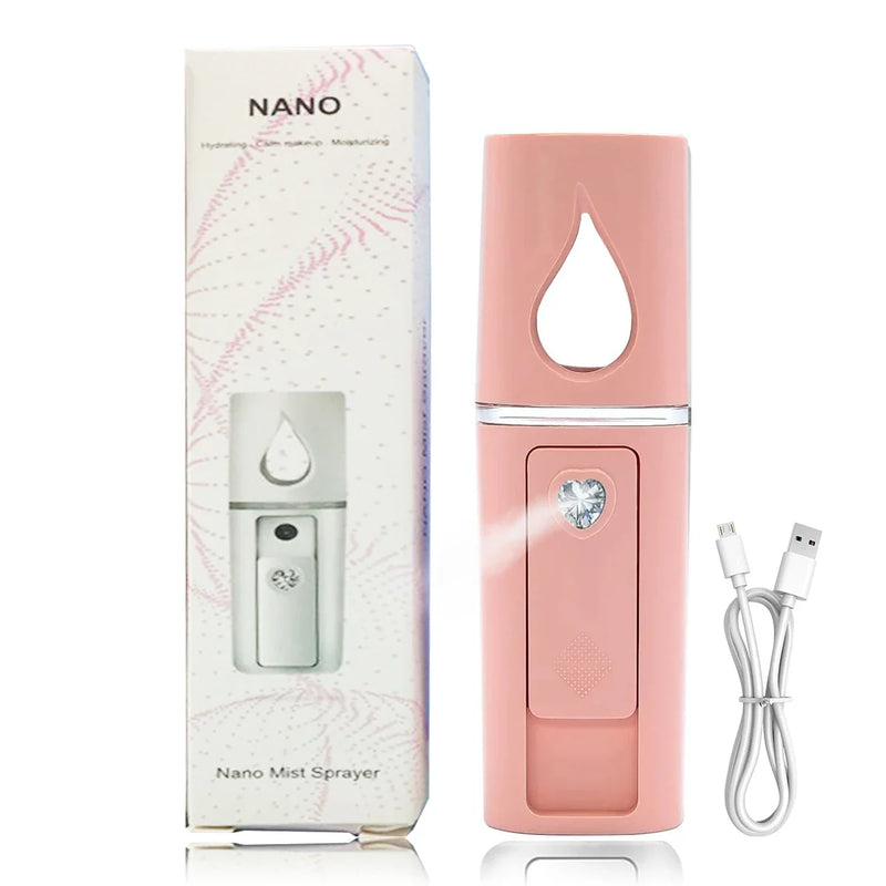 Tragbarer Gesichtsbefeuchter Nuvéna MistCheck | Nano-Hydration & Feuchtigkeitstester | 30 ml | Kompakt 10 cm | Für alle Hauttypen