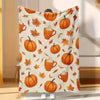 Herbstdecke PumpkinLeaf | Flanell Kuscheldecke | Kürbis- & Ahornblatt-Design | Perfekt für Sofa & Thanksgiving