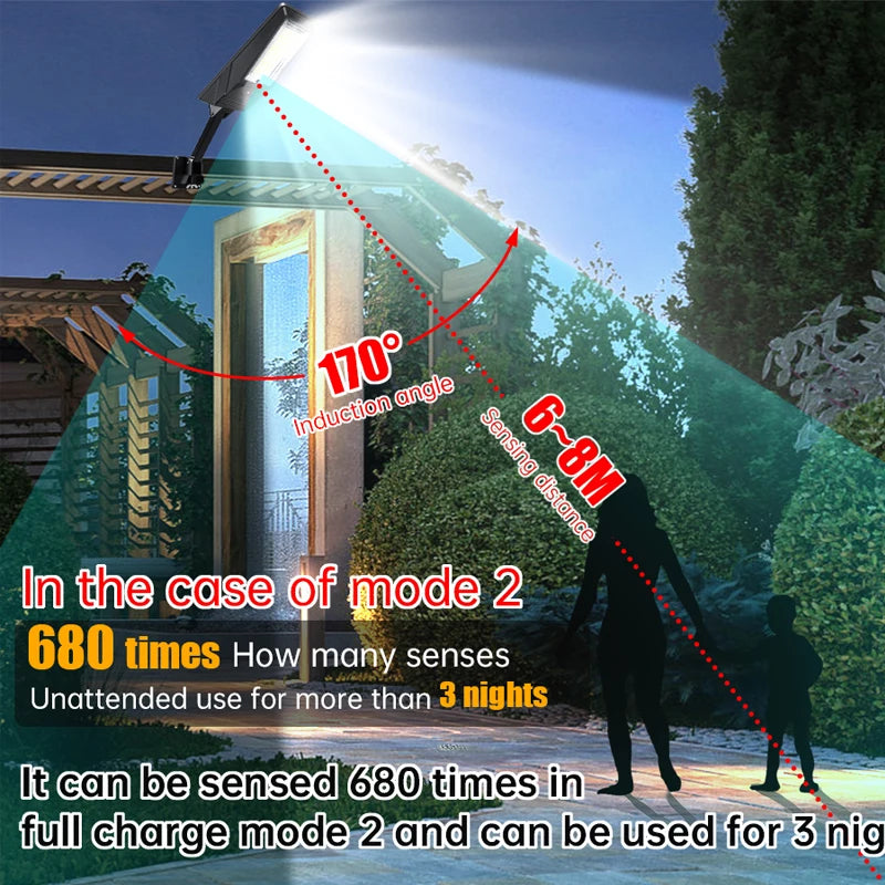 Heliotrax Solar Straßenlampe mit Fernbedienung | 138 LEDs | 3 Leuchtmodi | IP65 Wasserdicht | Für Garten, Einfahrt & Hof