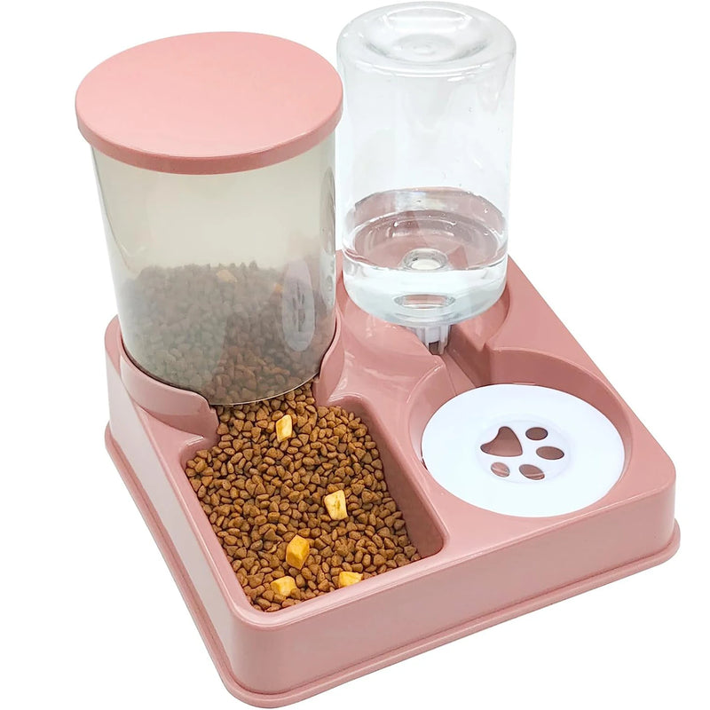Katzen-Futterstation FeloFlow Duo | 2-in-1 Automat mit Schrägdesign | Schwerkraft-Futterspender & Wasserspender | Für Katzen & kleine Hunde