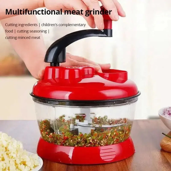 SchnittFix EcoChop Manueller Knoblauch- & Gemüseschneider | Edelstahlklingen | 16×16×13,5 cm | Multifunktionaler Küchenzerkleinerer