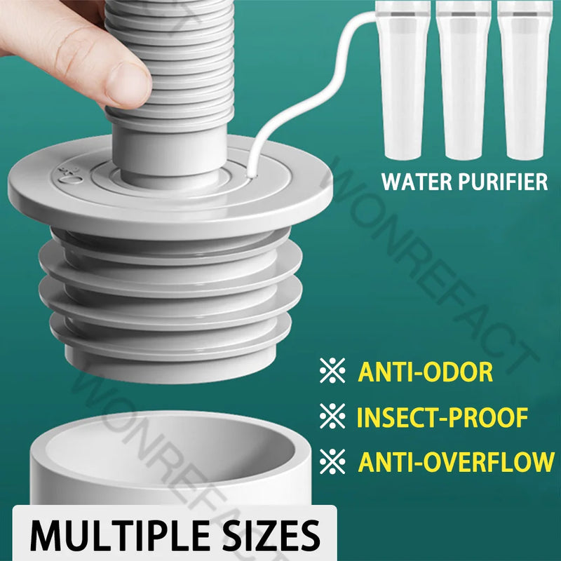 Silikon Abflussdichtung DRAINLOK | Geruchsstopp & Insektenschutz | Für 3,5–7,5 cm Rohre | 2er-Set