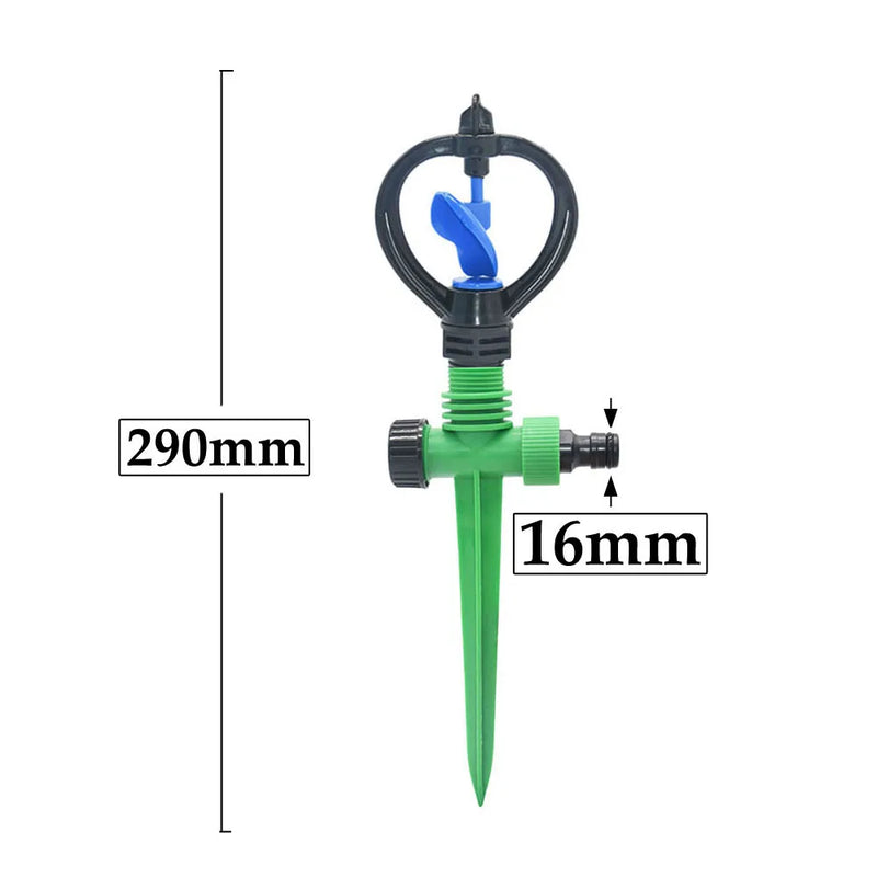 Aqualino Gartensprinkler 360° drehbar | Automatische Bewässerung | Vortex-Düsen | 4–5 m Reichweite