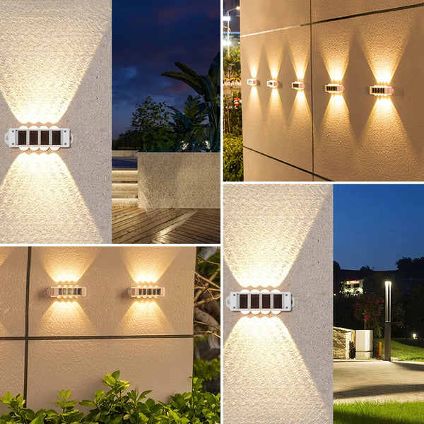 Solar Wandleuchten Solavine | Warmweißes Licht | IP44 Wetterfest | Für Zaun, Terrasse & Garten | 8 Std. Leuchtdauer