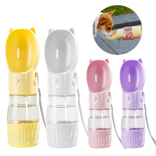 PetHydra Duo Hunde-Trinkflasche mit Futterbehälter | 2-in-1 Outdoor Spender | Für Kleine & Große Hunde & Katzen