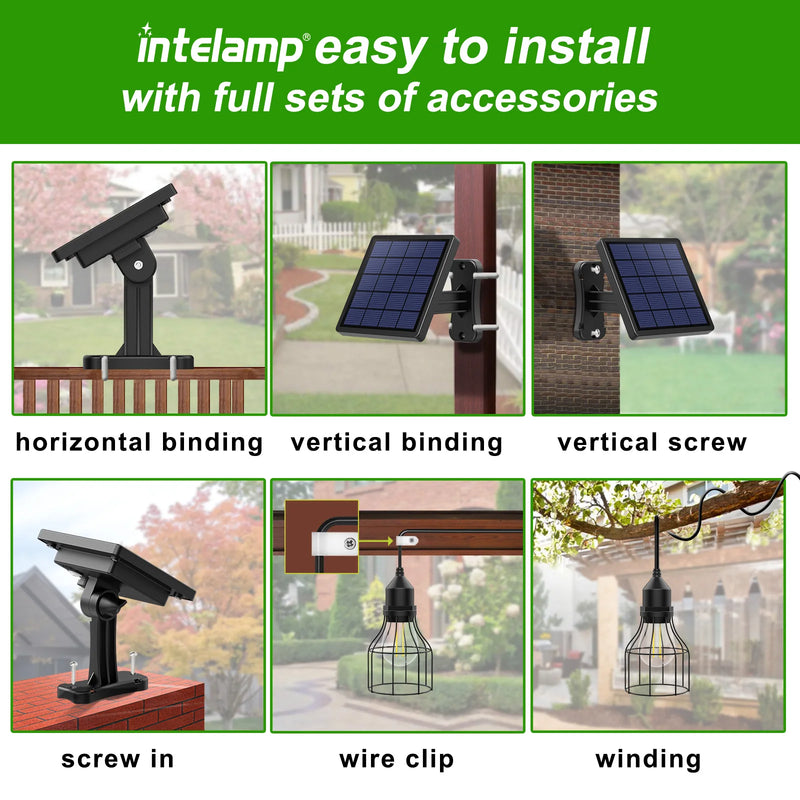 Solar Pendelleuchte SolunaBeam | Wasserdicht & Aufladbar | Für Garten, Schuppen & Camping | 3 Leuchtmodi