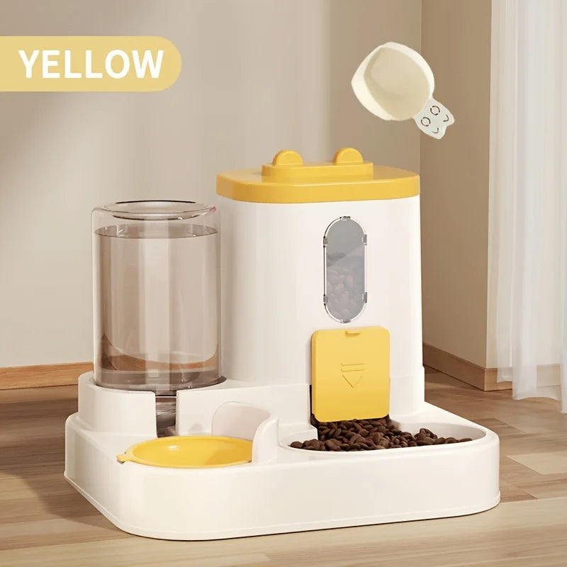 Katzen-Futterautomat Pawlio DuoFeeder | 2-in-1 Futternapf & Wasserspender | Vollautomatisch ohne Strom | Für Katzen & kleine Hunde