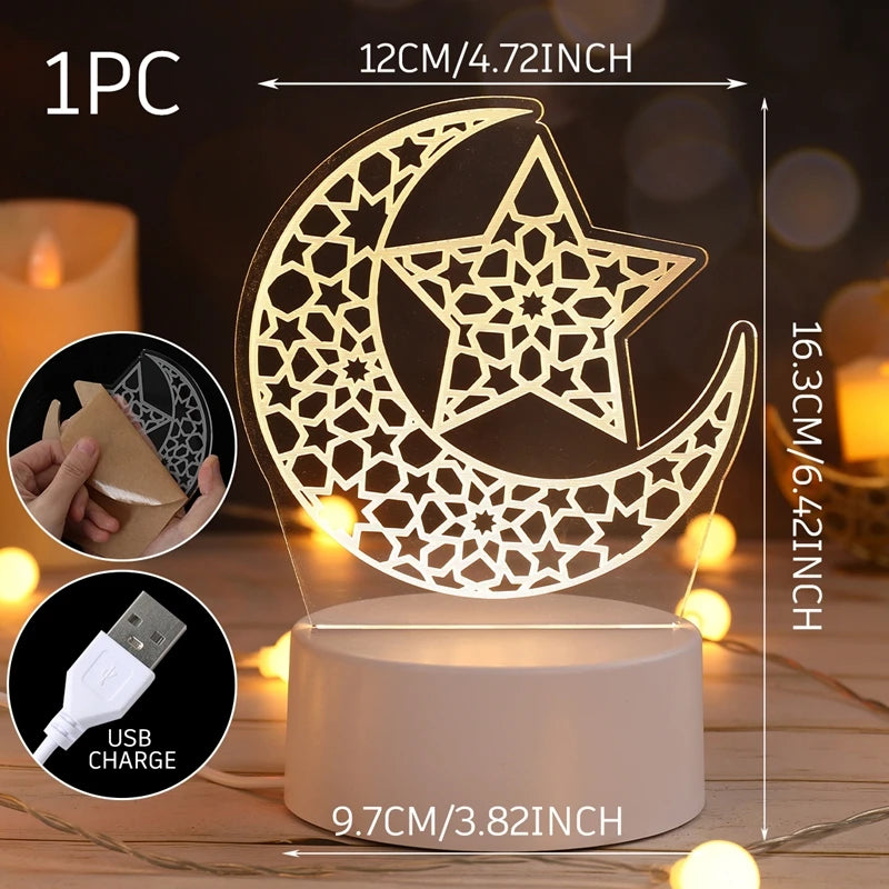 LumiNoor Ramadan Kerzenhalter | Mond-Design | Stimmungsvolle Deko | Metall