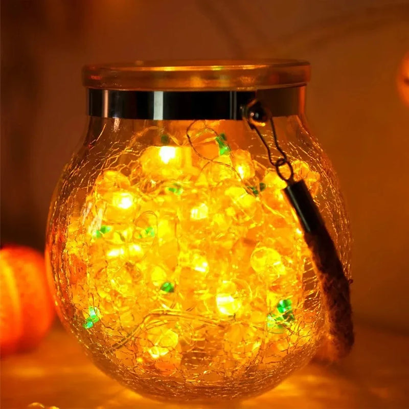 PumpkiLights LED Lichterkette | Halloween Kürbisdeko | 10/20/30 LEDs | 1–3 m | Batteriebetrieben