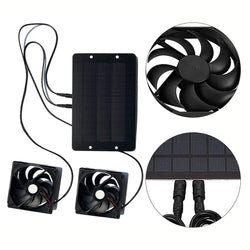AirSol Duo Lüftungssystem | Solarbetriebene Doppel-Abluftventilatoren | 10W | Für Gewächshaus, Tierstall & Outdoor-Anwendungen