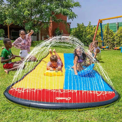AquaRush Wasserrutsche | Aufblasbare Wasserrutschbahn mit Sprinklerfunktion | Für Garten & Outdoor | Sommer-Spielspaß für Kinder