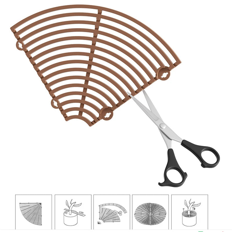 PLANTSAFE Topfschutzgitter | Zuschneidbar & mit Befestigungsnägeln | Schutz vor Kindern, Haustieren & Schmutz – Ø19/30/52 cm