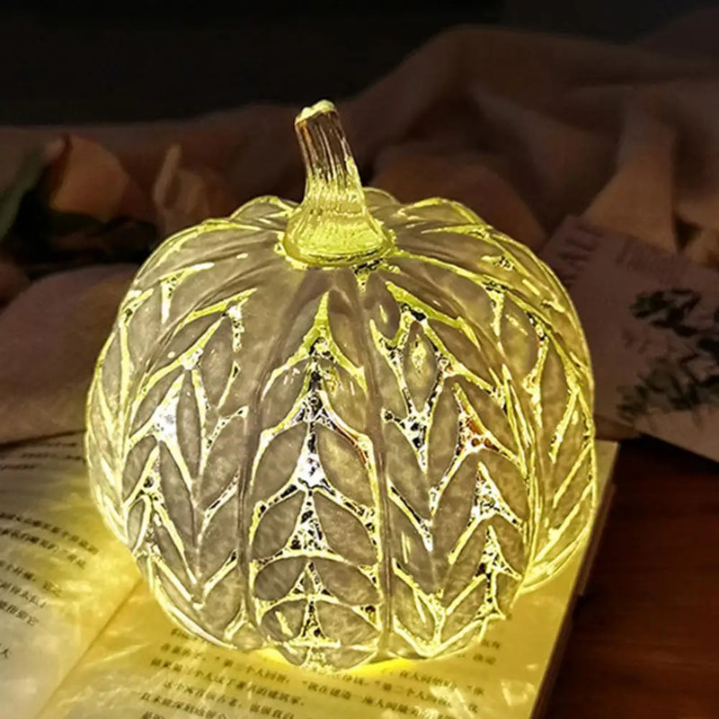 Aurelia Glow Glas-Kürbis Deko | Sternenhimmel-Design | LED & Timerfunktion | Herbst & Halloween