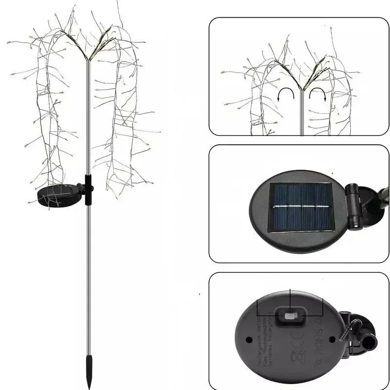 Solarique Solar Lichterkette Außen | 100 LEDs Kupferdraht | 3 Leuchtmodi | IP65 Wasserdicht | Warmweiß & Bunt | Garten & Terrasse