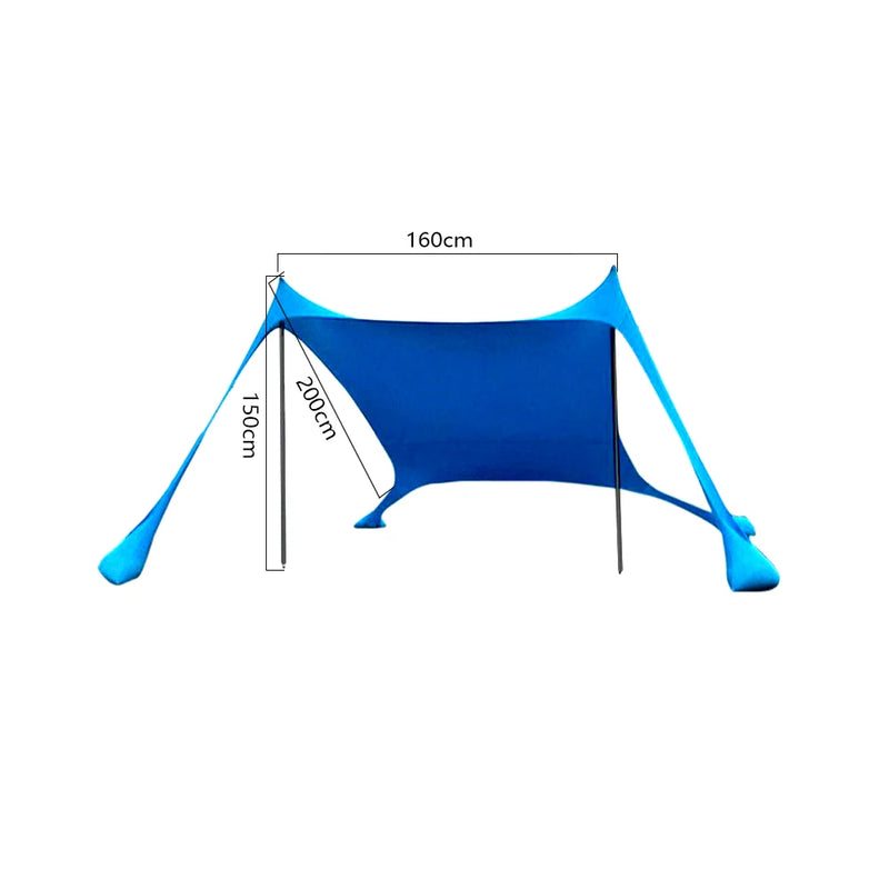 Solaviva Strandmuschel mit UV-Schutz UPF50+ | Winddicht & Wasserdicht | Für 3–4 Personen | 200×200×170 cm